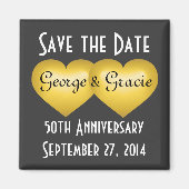 50周年記念ゴールドハートの保存 マグネット (正面)