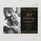 50周年記念ゴールドハートの大切なお知らせフォト 案内ポストカード (正面)
