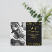 50周年記念ゴールドハートの大切なお知らせフォト 案内ポストカード (スタンド正面)
