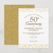 50周年記念ゴールドハートの日付変更 案内ポストカード (正面/裏面)