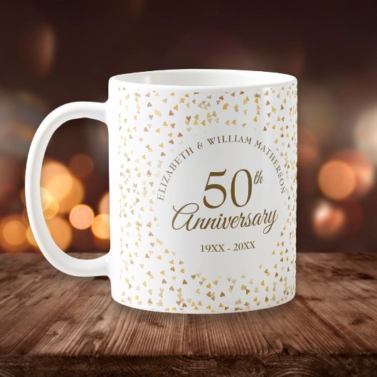 50周年記念ゴールドハート コーヒーマグカップ