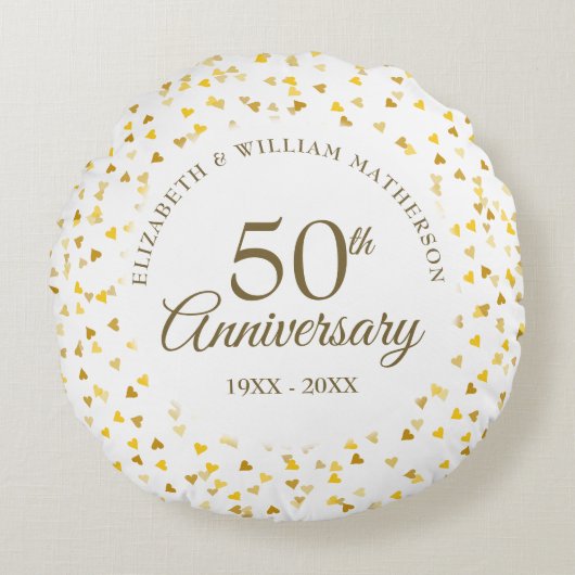50周年記念ゴールドハート ラウンドクッション (正面)