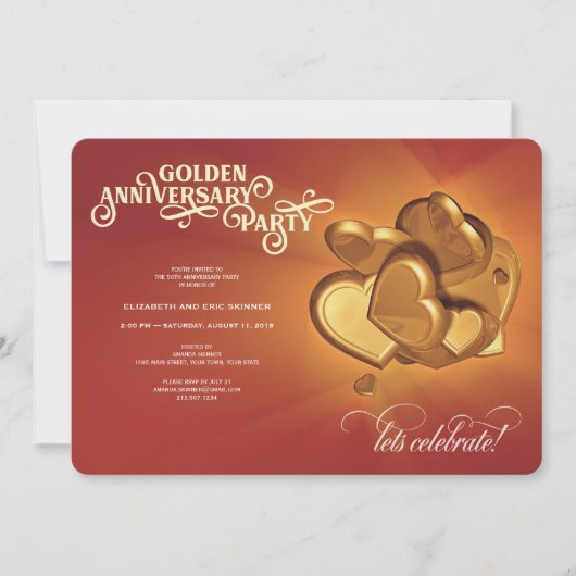 50周年記念ゴールドパーティー（バージョン1） 案内状 (正面)