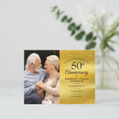 50周年記念ゴールドフォイル日付を保存2写真 案内ポストカード (スタンド正面)