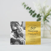 50周年記念ゴールドフォイル日付写真を保存 案内ポストカード (スタンド正面)