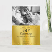 50周年記念ゴールドフォイル セーブ・ザ・デート 写真入り カード (正面)