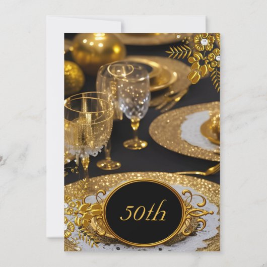 50周年記念ゴールドブラックダイヤモンドディナーパーティー 招待状 (裏面)