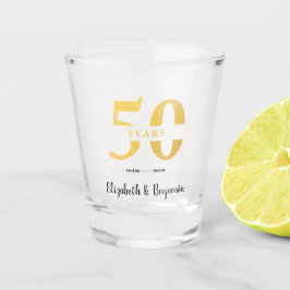 50周年記念ゴールド結婚記念日ギフト ショットグラス
