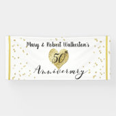 50周年記念ゴールド コンフェティ ウェディングレセプション 横断幕 (横)