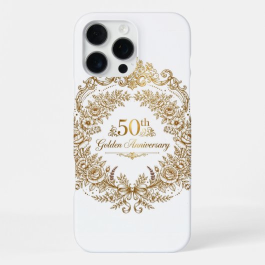 50周年記念ゴールドiPhone 16 Pro Maxケース iPhoneケース (裏面)