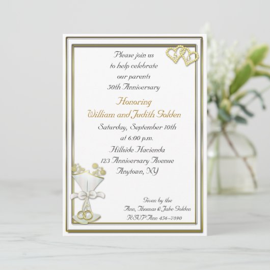 50周年記念シャンパン招待状 招待状 (スタンド正面)