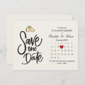 50周年記念シンプル日結婚付 案内ポストカード (正面/裏面)