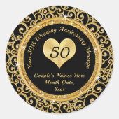 50周年記念ステッカー、さまざまなサイズ、形状 ラウンドシール (正面)