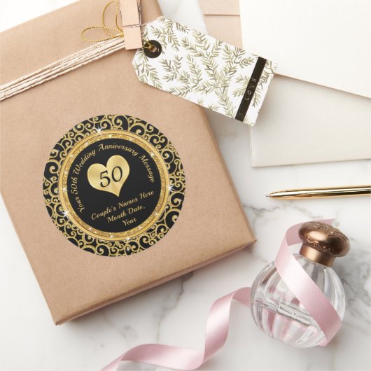 50周年記念ステッカー、さまざまなサイズ、形状 ラウンドシール (ギフト)