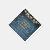 50周年記念ストリングライト素朴金ゴールドダスト スタンダードカクテルナプキン (角)