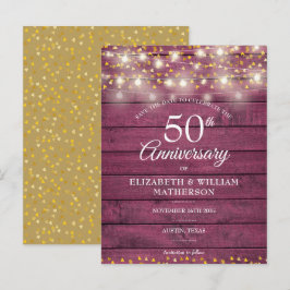 50周年記念ストリングライト Save the Date 案内ポストカード