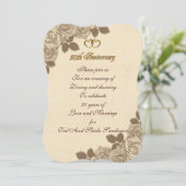 50周年記念セピア図解入りの、写真付きのバラ 招待状 (スタンド正面)