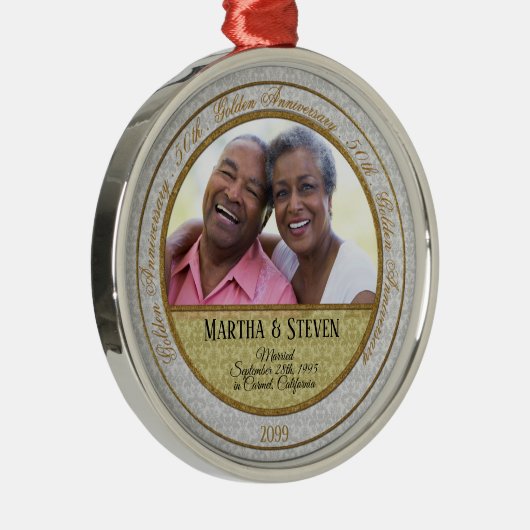 50周年記念ダマスクの名前の写真 メタルオーナメント (右)