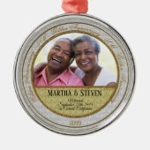 50周年記念ダマスクの名前の写真 メタルオーナメント (正面)