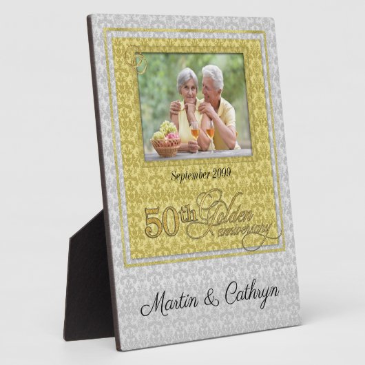 50周年記念ダマスク写真 フォトプラーク (側面)