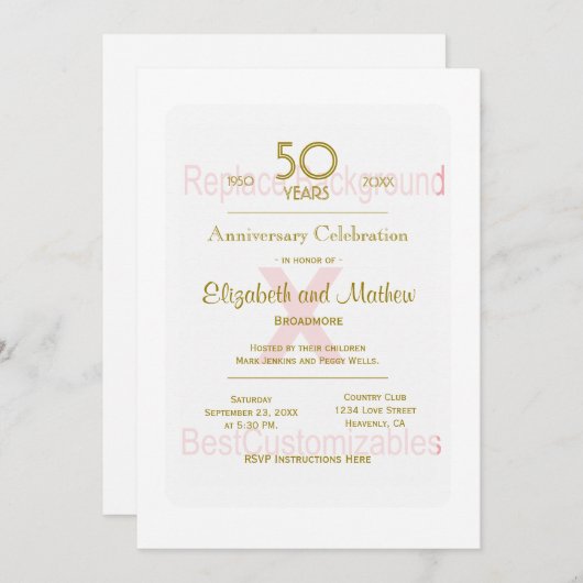 50周年記念テンプレート 招待状 (正面/裏面)