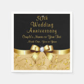 50周年記念ナプキンパーソナライズされた、3サイズ スタンダードカクテルナプキン (正面)