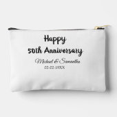 50周年記念ハッピーカップル名を追加する日付weddin アクセサリーポーチ (裏面)