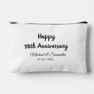 50周年記念ハッピーカップル名を追加する日付weddin アクセサリーポーチ