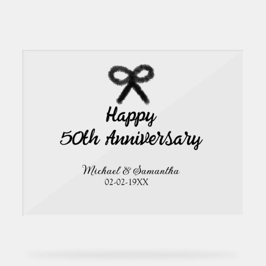 50周年記念ハッピーカップル名を追加する日付weddin アクリルサイン (正面)