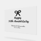 50周年記念ハッピーカップル名を追加する日付weddin アクリルサイン (傾斜)