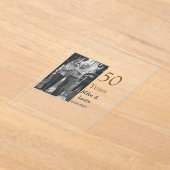 50周年記念ハッピーカップル名を追加する日付weddin アクリル招待状 (レイダウン)