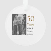 50周年記念ハッピーカップル名を追加する日付weddin オーナメント (裏面)