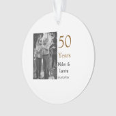50周年記念ハッピーカップル名を追加する日付weddin オーナメント (正面)
