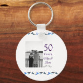 50周年記念ハッピーカップル名を追加する日付weddin キーホルダー (正面)