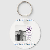 50周年記念ハッピーカップル名を追加する日付weddin キーホルダー (裏面)