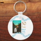 50周年記念ハッピーカップル名を追加する日付weddin キーホルダー (正面)