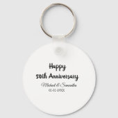 50周年記念ハッピーカップル名を追加する日付weddin キーホルダー (裏面)
