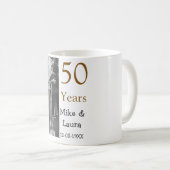 50周年記念ハッピーカップル名を追加する日付weddin コーヒーマグカップ (正面右)