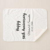 50周年記念ハッピーカップル名を追加する日付weddin シェルパブランケット (正面(横))