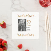 50周年記念ハッピーカップル名を追加する日付weddin スタンダードカクテルナプキン (インサイチュ)