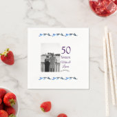 50周年記念ハッピーカップル名を追加する日付weddin スタンダードカクテルナプキン (インサイチュ)