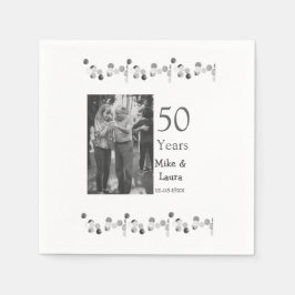 50周年記念ハッピーカップル名を追加する日付weddin スタンダードカクテルナプキン