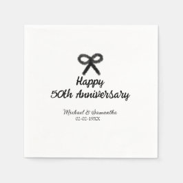 50周年記念ハッピーカップル名を追加する日付weddin スタンダードカクテルナプキン