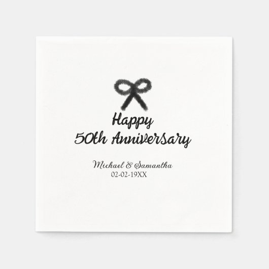 50周年記念ハッピーカップル名を追加する日付weddin スタンダードカクテルナプキン (正面)