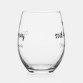 50周年記念ハッピーカップル名を追加する日付weddin ステムなしワイングラス (右)