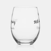 50周年記念ハッピーカップル名を追加する日付weddin ステムなしワイングラス (左)