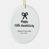 50周年記念ハッピーカップル名を追加する日付weddin セラミックオーナメント (右)