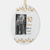 50周年記念ハッピーカップル名を追加する日付weddin セラミックオーナメント (右)