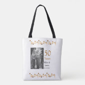 50周年記念ハッピーカップル名を追加する日付weddin トートバッグ (裏面)
