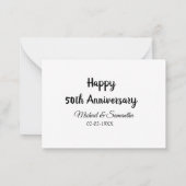 50周年記念ハッピーカップル名を追加する日付weddin ノートカード (裏面)